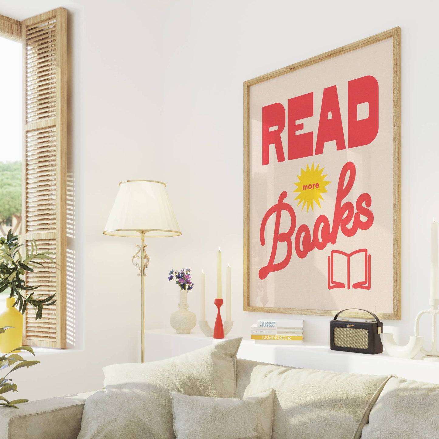Kuku Studio - Read More Book Print - Retro Book Club Art Poster : Green / 8 x 10"