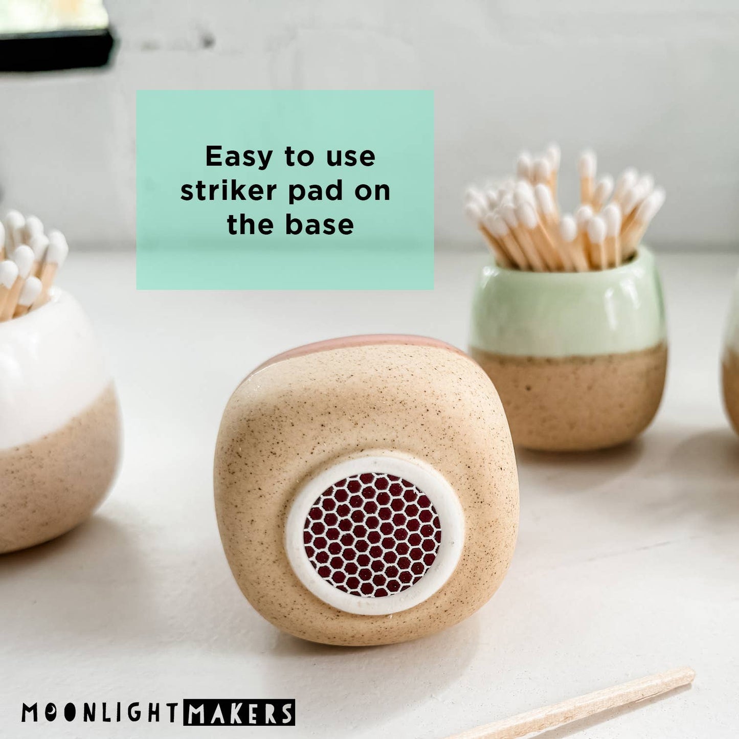 Ceramic Match Holder with Matches