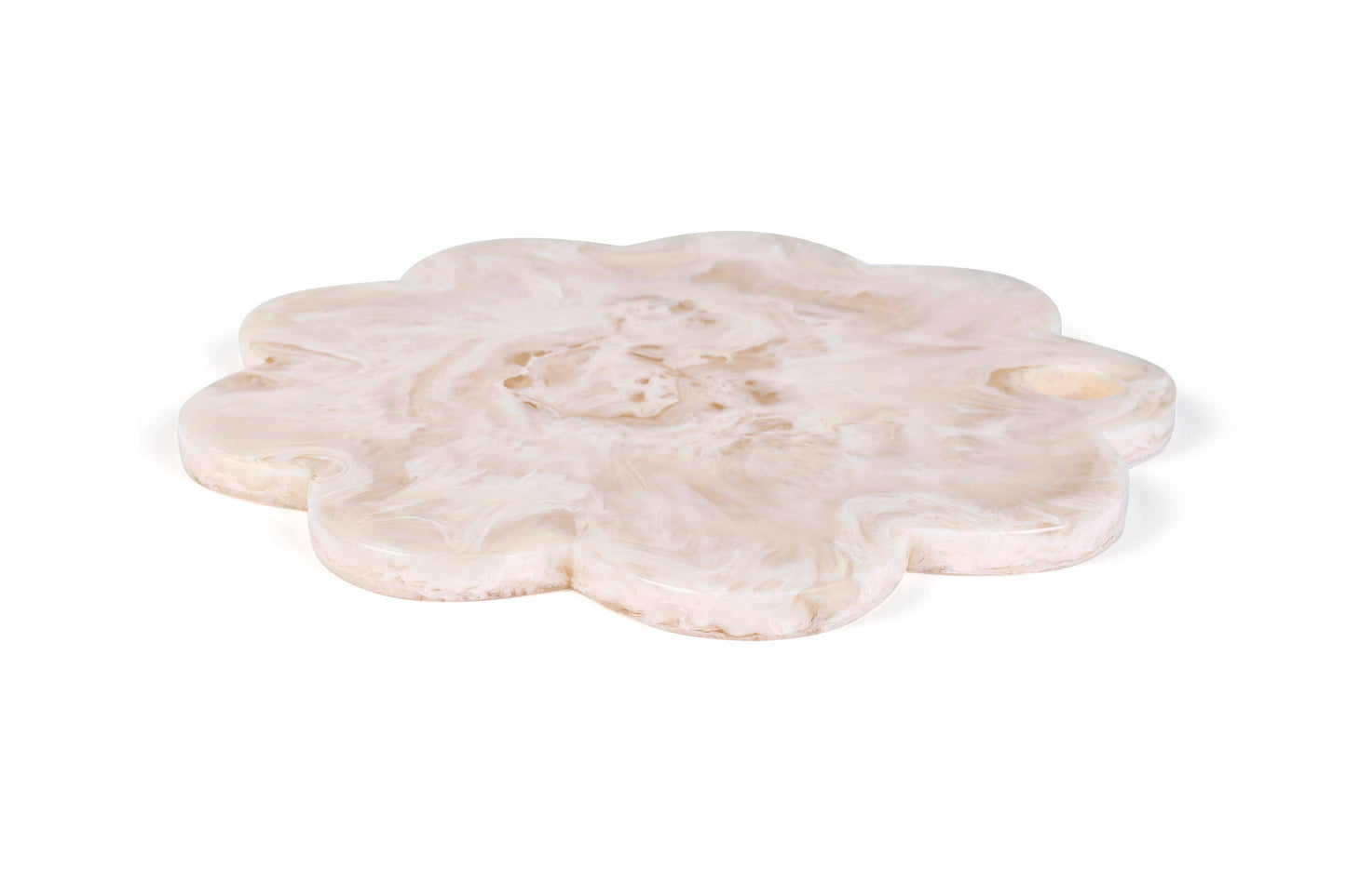 White Scalloped Resin Cheese Board