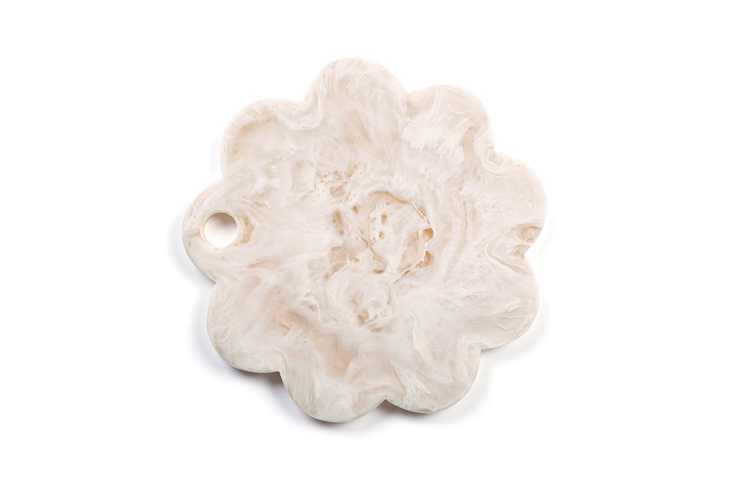 White Scalloped Resin Cheese Board