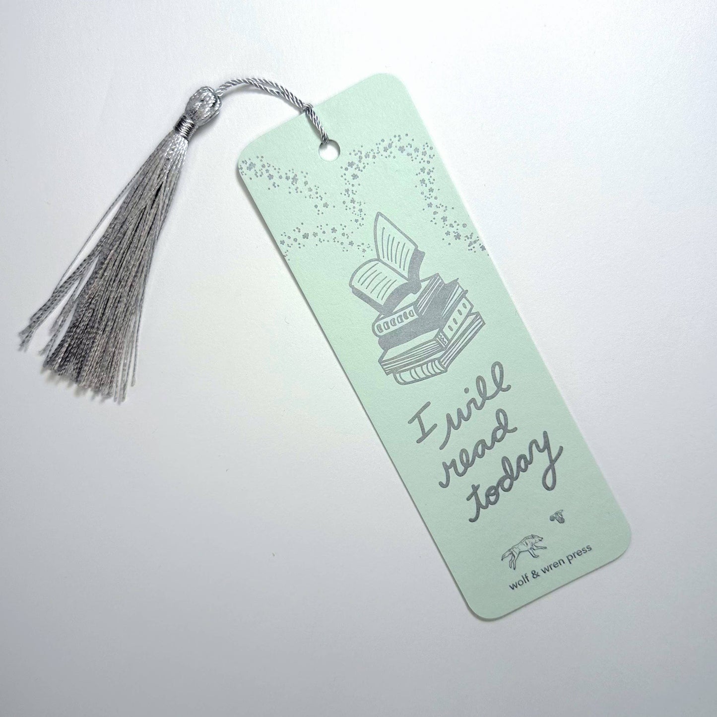 Wolf & Wren Press - 'I Will Read Today' paper bookmark
