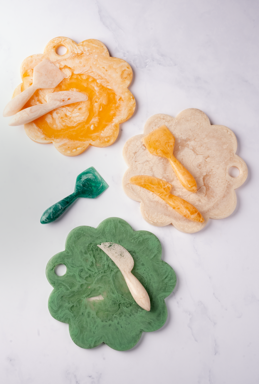 Green Scalloped Cheese Board