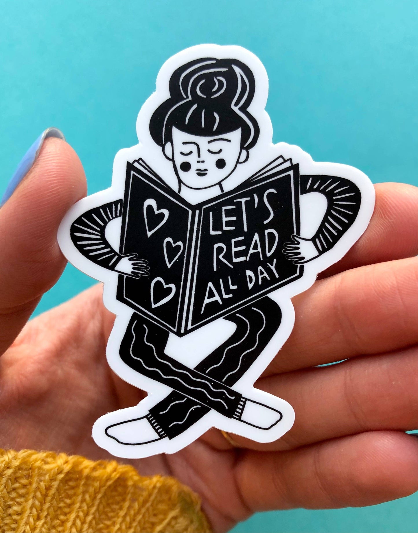 Rare Press - Let’s Read All Day Vinyl Sticker