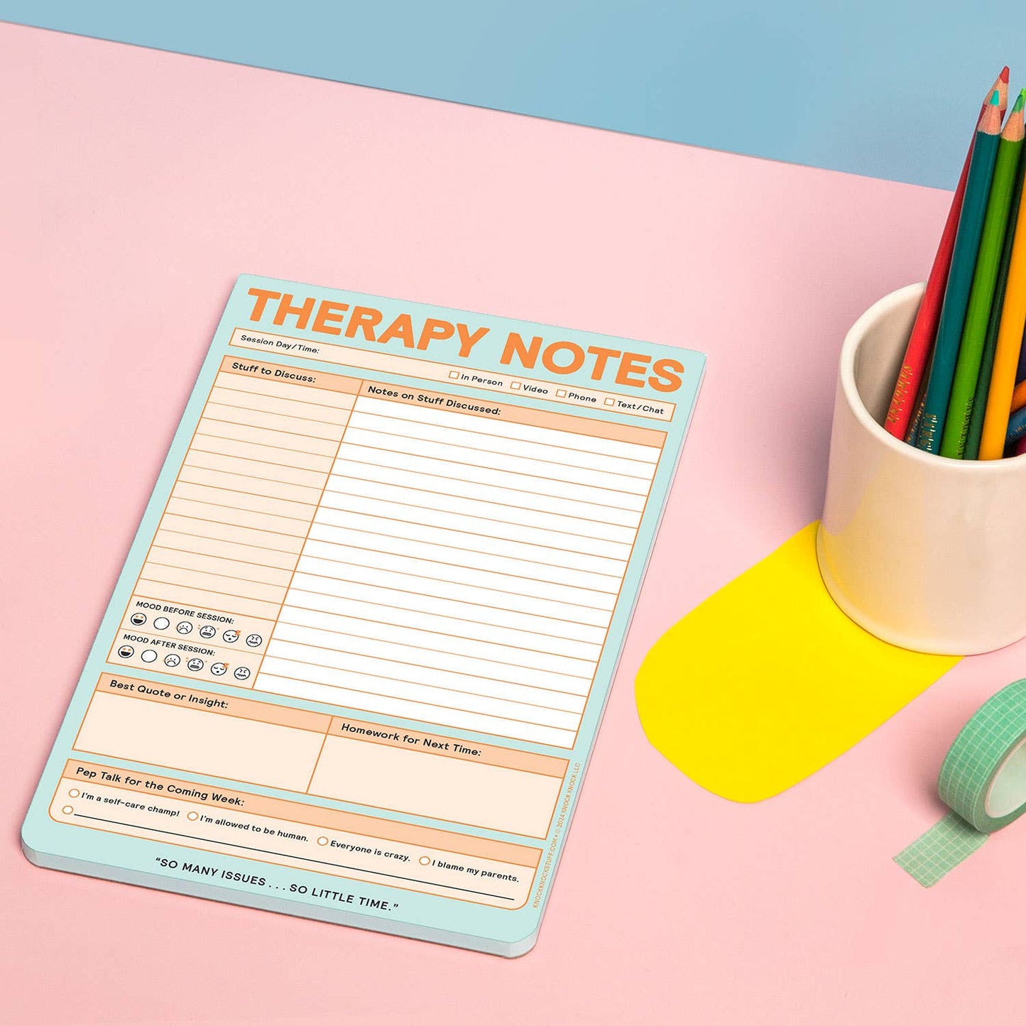 Knock Knock - Therapy Notes Pad (Pastel Version)