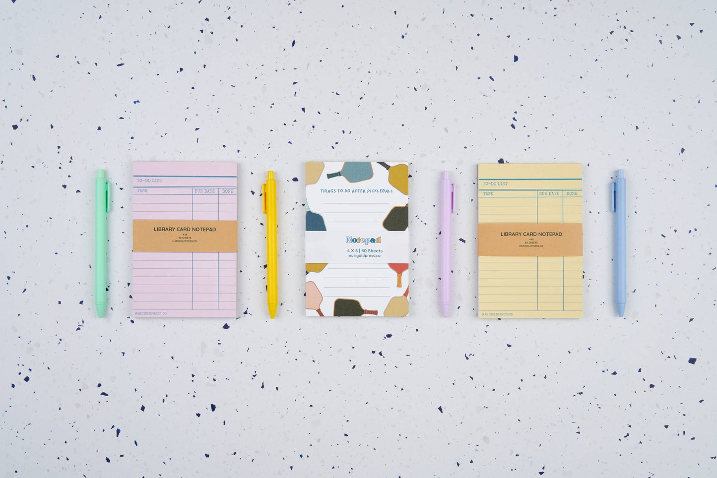 Marigold Press - Library Card Notepad - Yellow