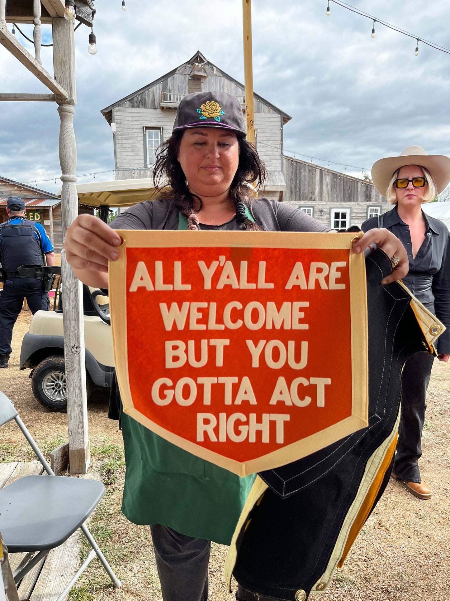 All Y'all Are Welcome Camp Flag