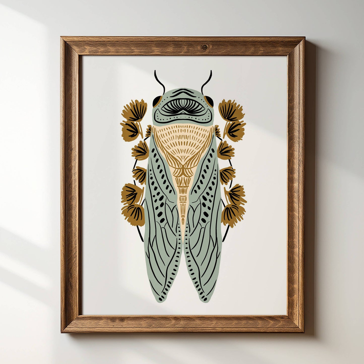 Tara Reed - Cicada - SAGE - 8" x 10" Art Print: 11" x 14"