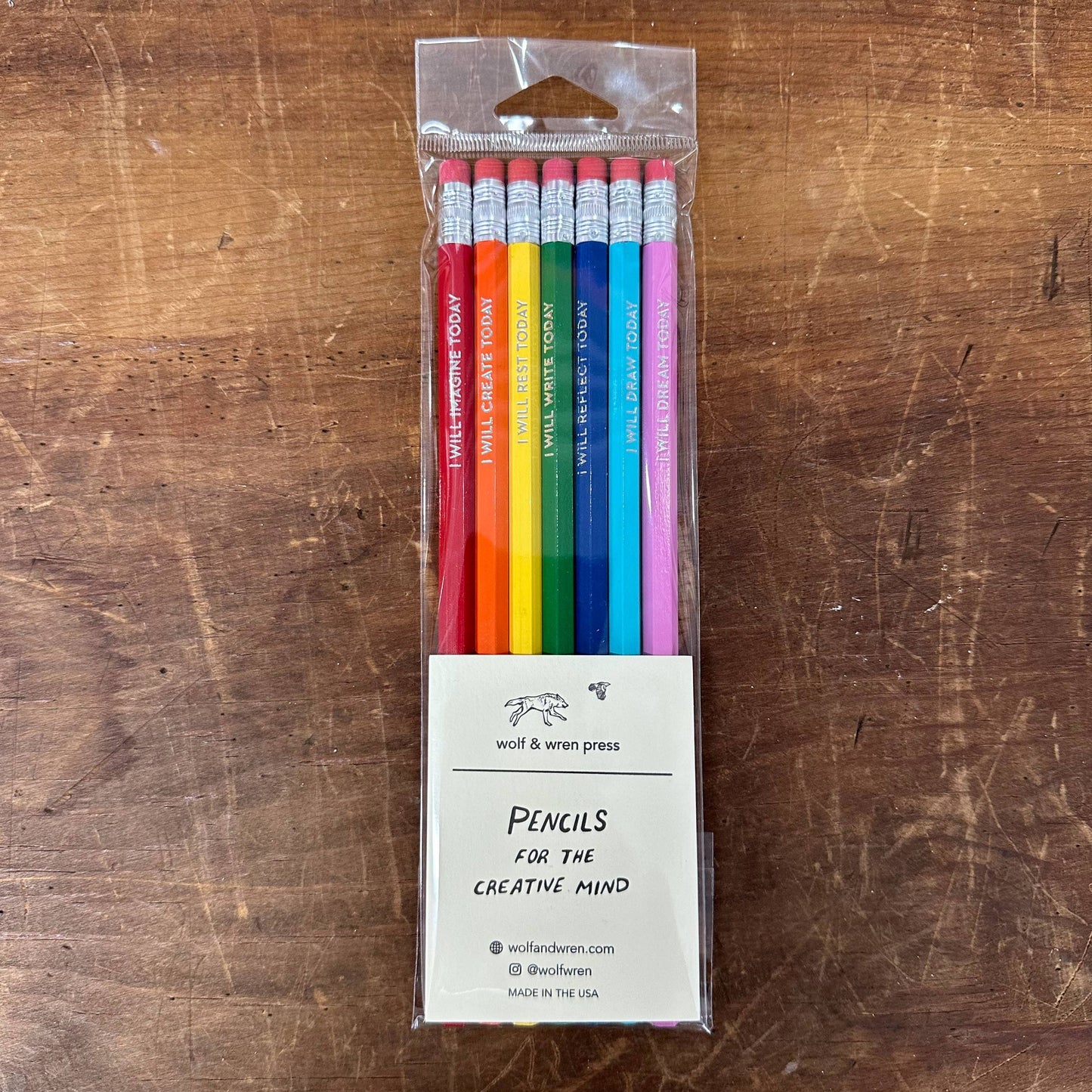 Wolf & Wren Press - Pencils for the Creative Mind, set of 7
