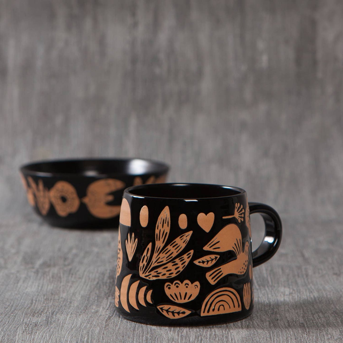 Folk Imprint Stoneware Mug