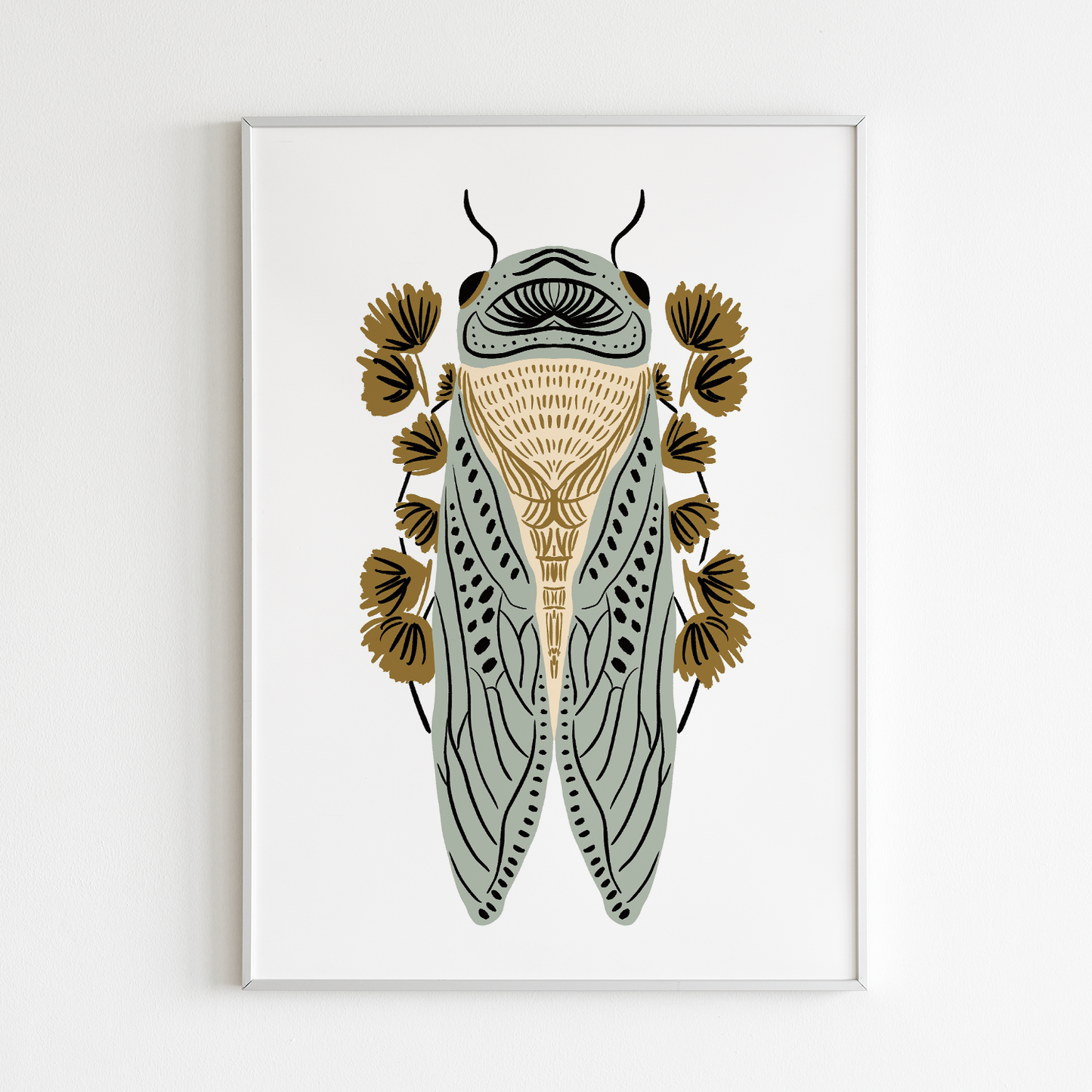 Tara Reed - Cicada - SAGE - 8" x 10" Art Print: 11" x 14"