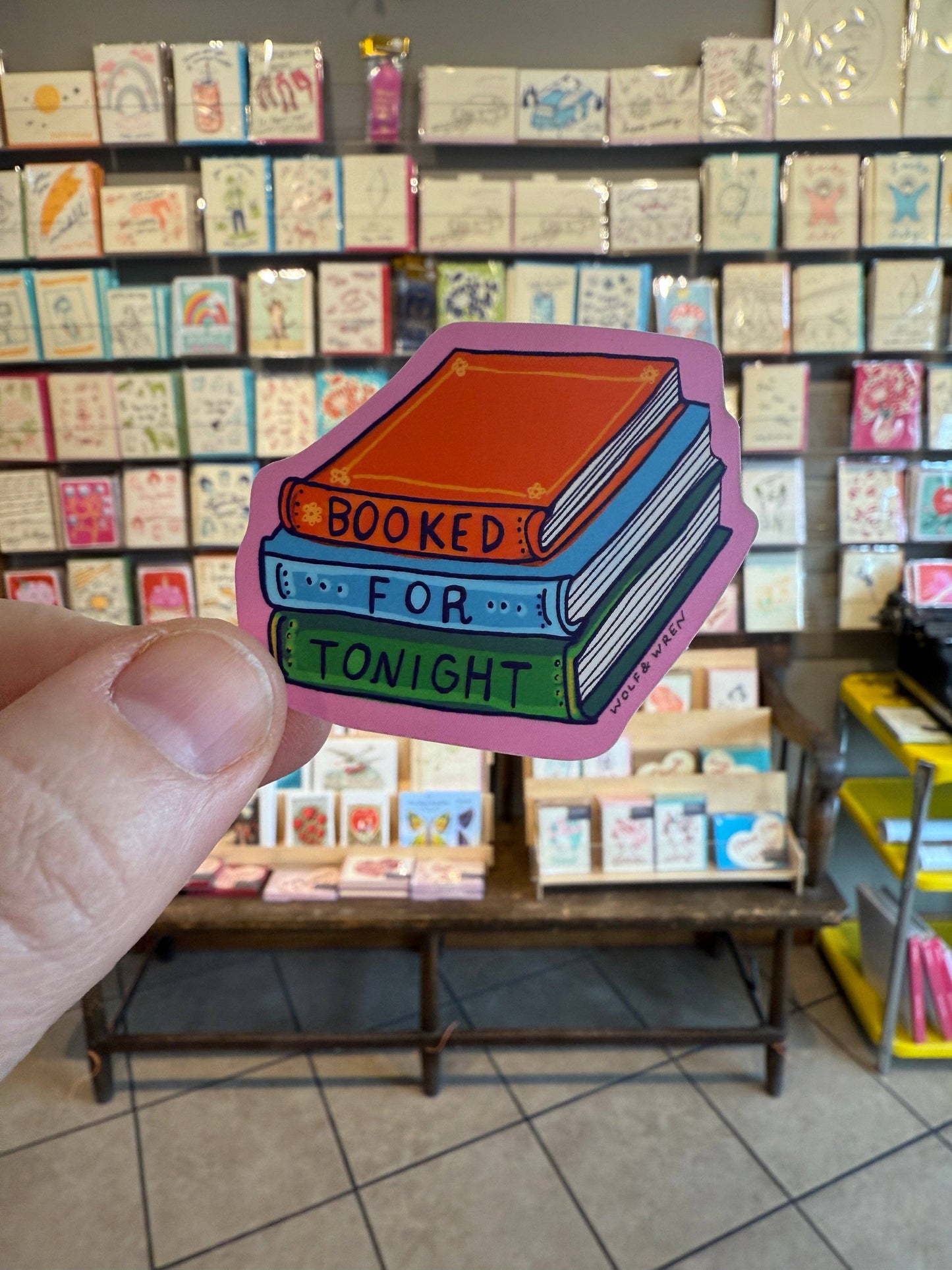 Wolf & Wren Press - 'Booked For Tonight' Sticker
