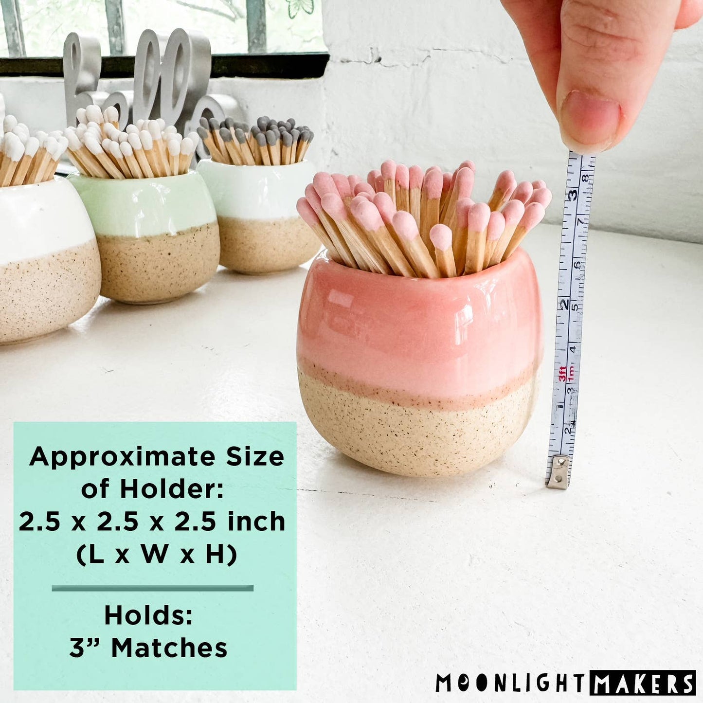 Ceramic Match Holder with Matches
