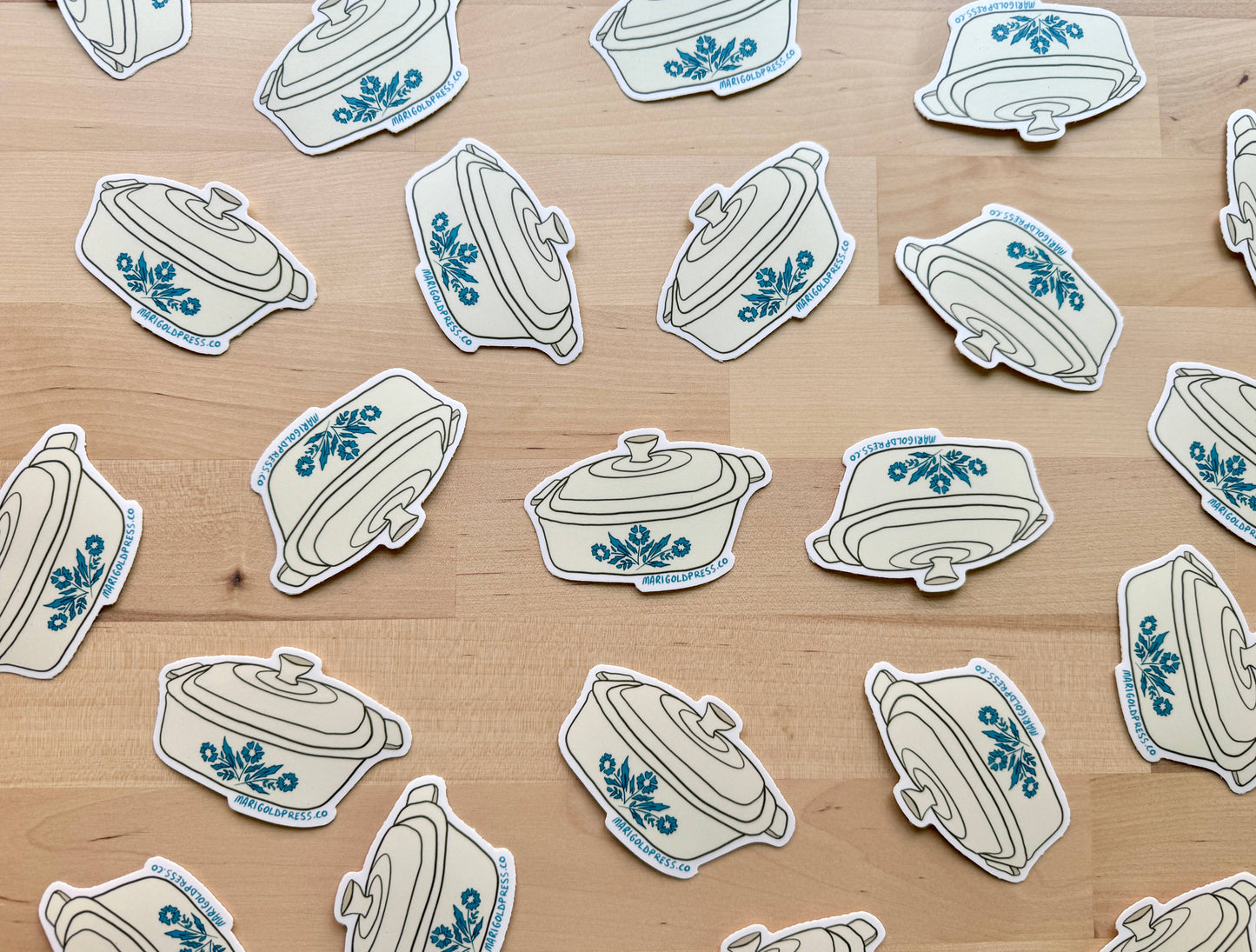 Marigold Press - Vintage Corningware/Pyrex Casserole Vinyl Sticker