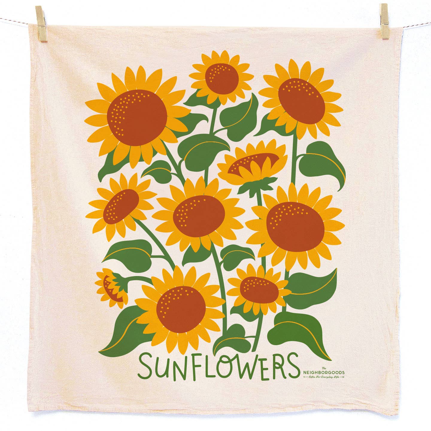 The Neighborgoods - HELLO SUNSHINE (Sunflower,Marigold) -Tea Towel Set of 2