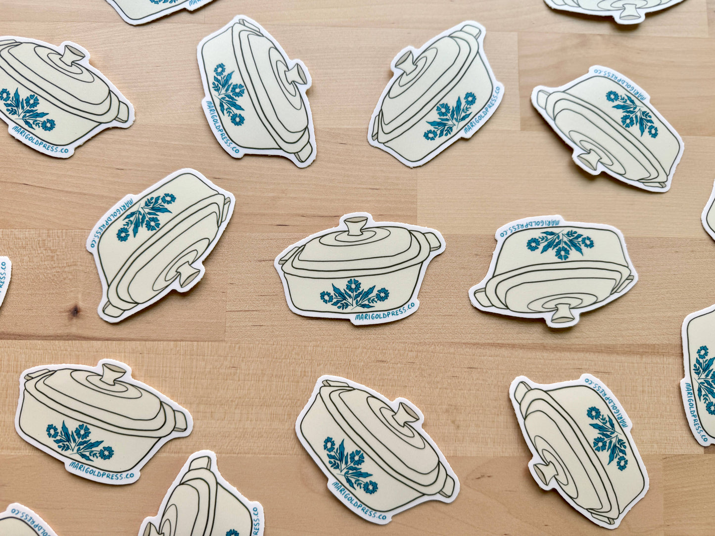 Marigold Press - Vintage Corningware/Pyrex Casserole Vinyl Sticker