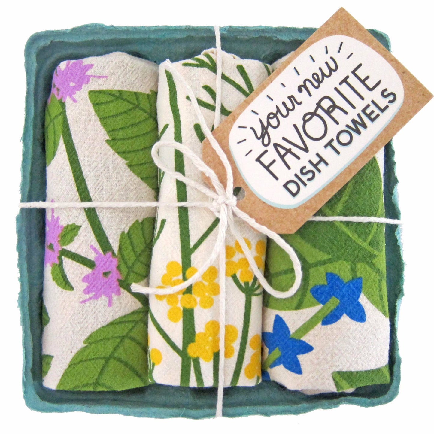 The Neighborgoods - FRESH HERBS (Basil, Dill, Mint) - Tea Towel Set of 3