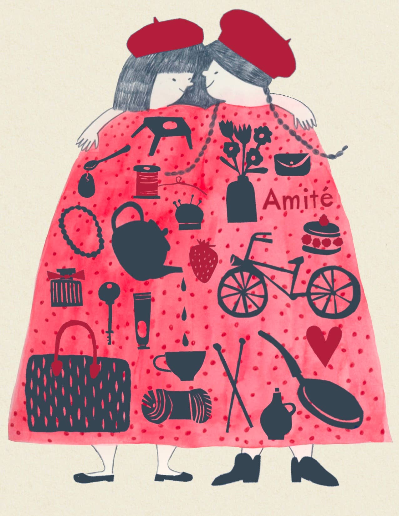 Keiko Hayner Illustrations - Amité Watercolor Art Print: 8x10"