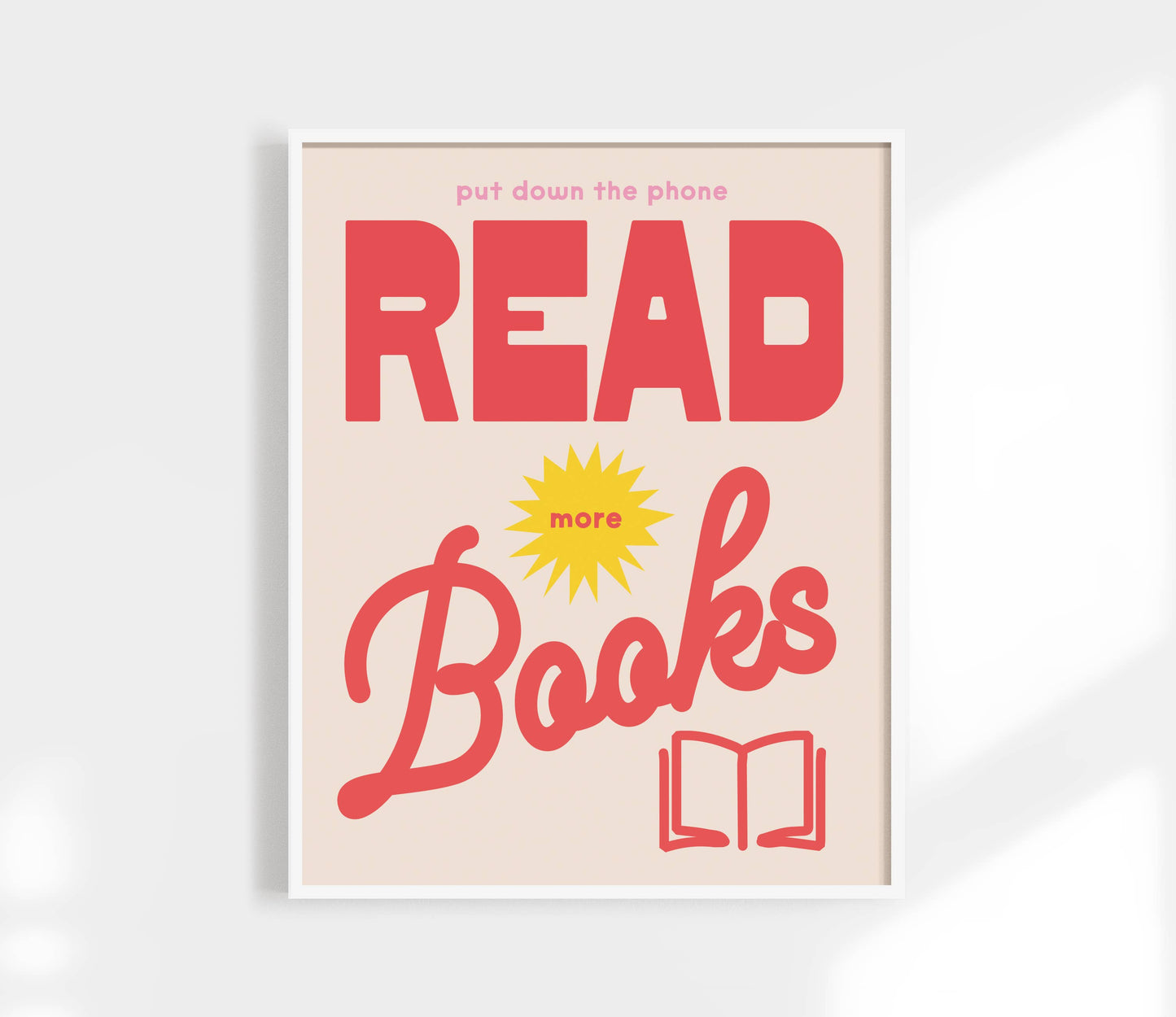 Kuku Studio - Read More Book Print - Retro Book Club Art Poster : Green / 8 x 10"