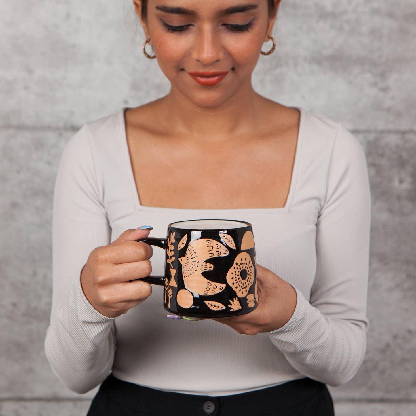 Folk Imprint Stoneware Mug