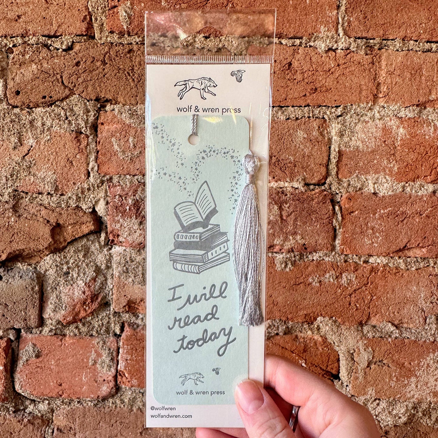 Wolf & Wren Press - 'I Will Read Today' paper bookmark