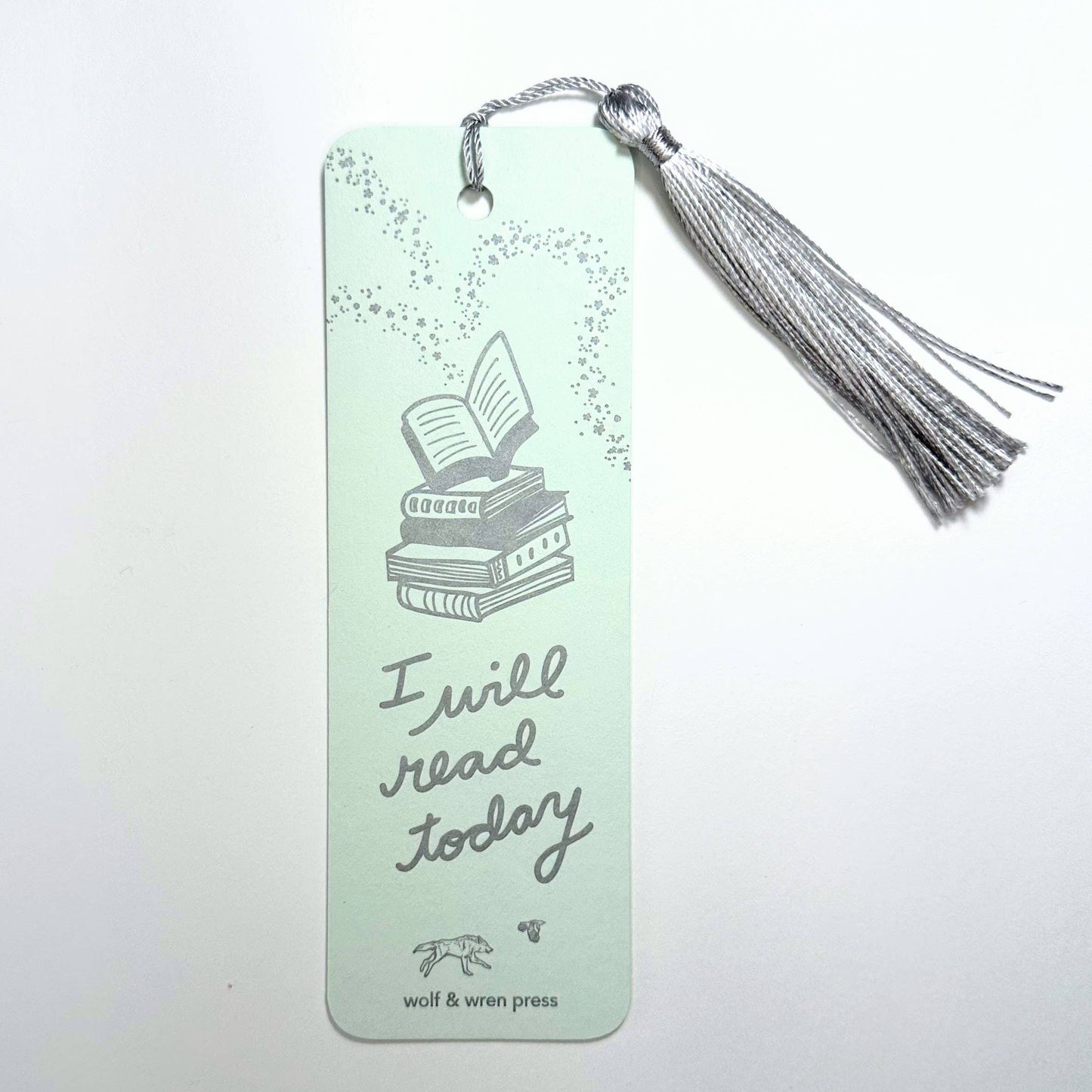Wolf & Wren Press - 'I Will Read Today' paper bookmark