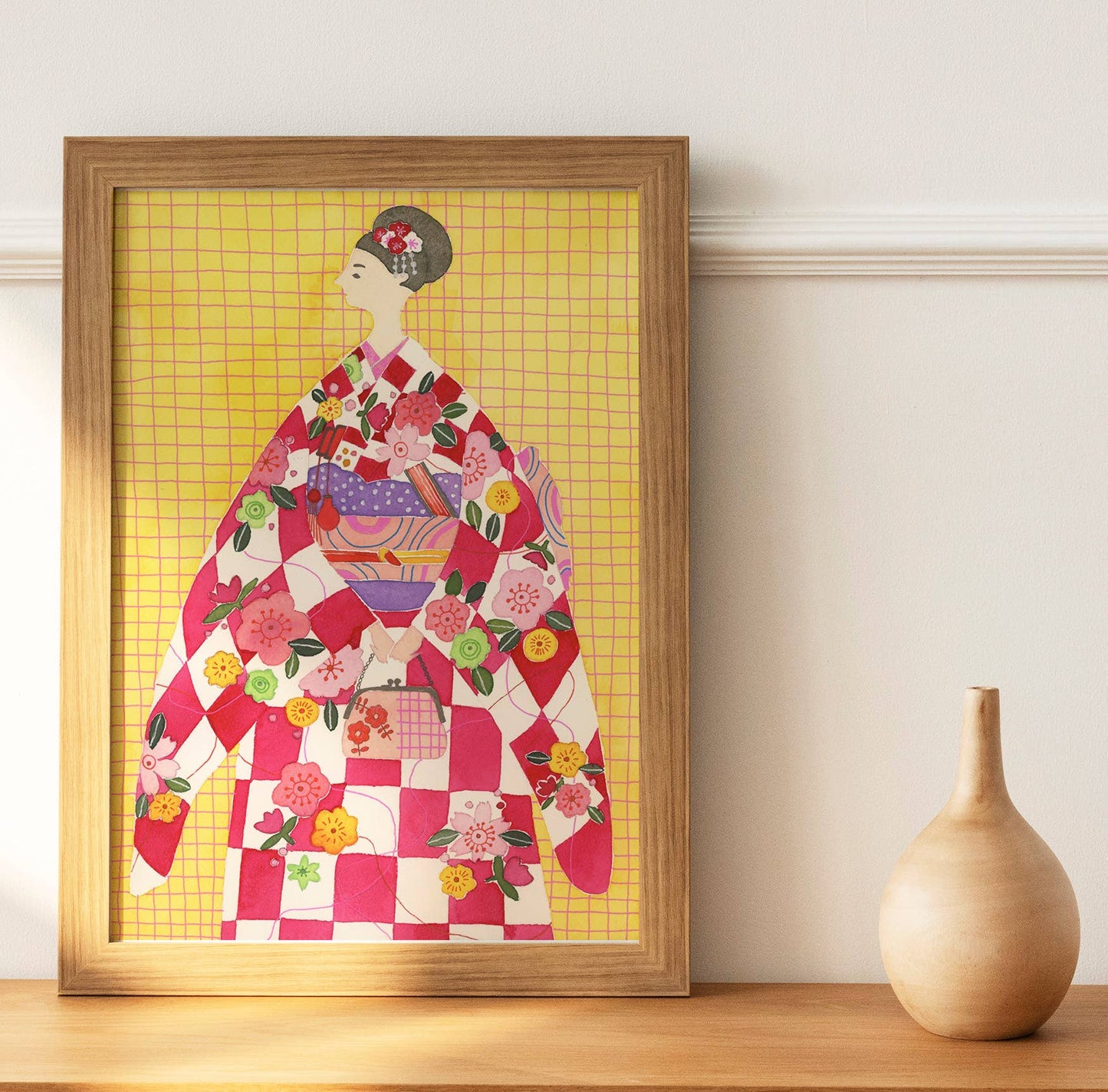 Keiko Hayner Illustrations - Japanese Woman in Kimono: 11x14"