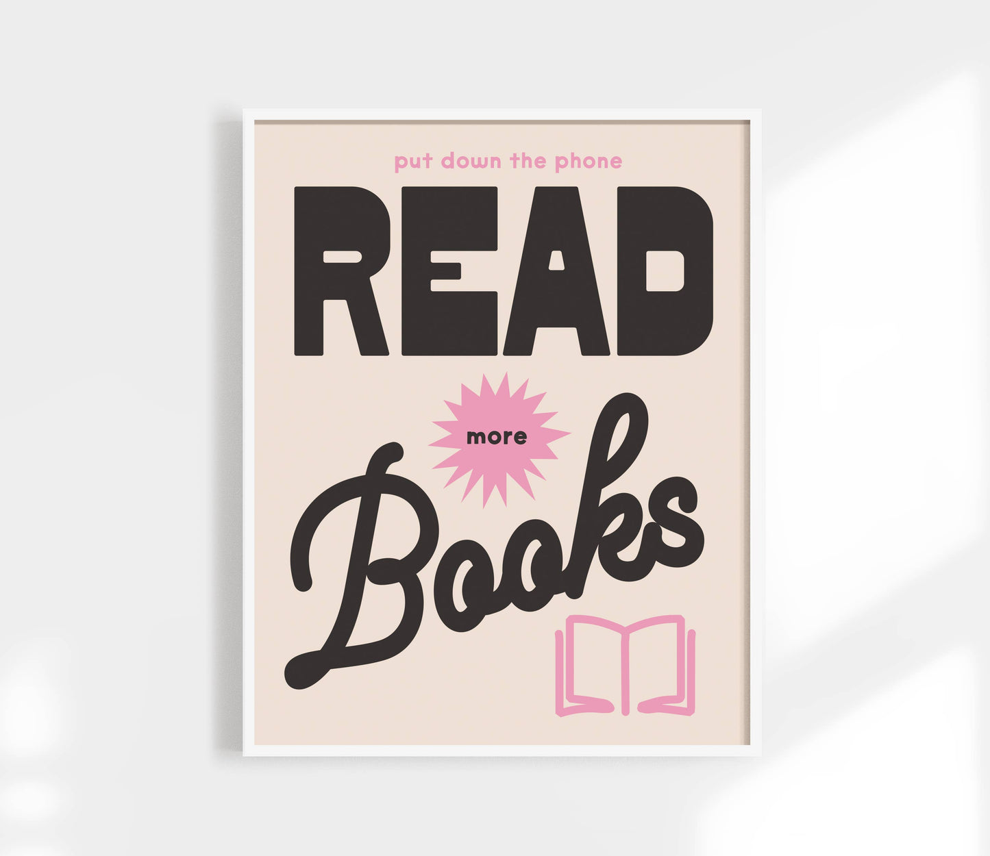 Kuku Studio - Read More Book Print - Retro Book Club Art Poster : Green / 8 x 10"
