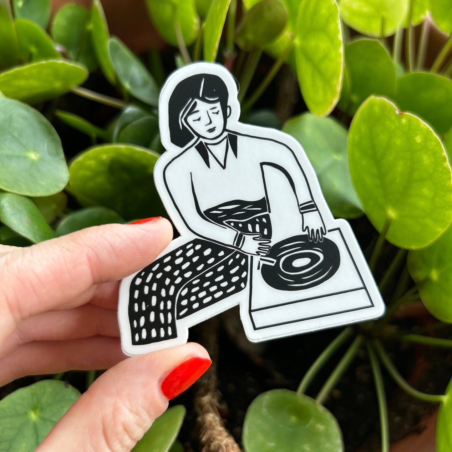 Rare Press - DJ Gal Vinyl Sticker (B&W)