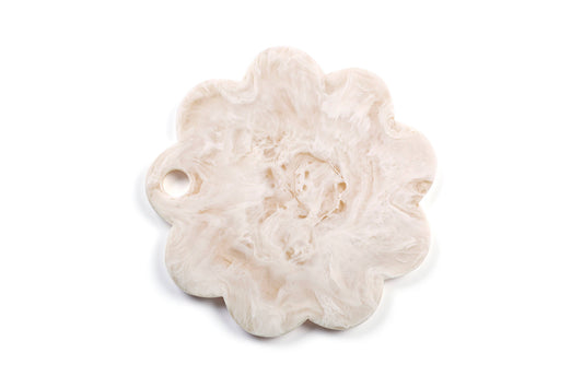 White Scalloped Resin Cheese Board