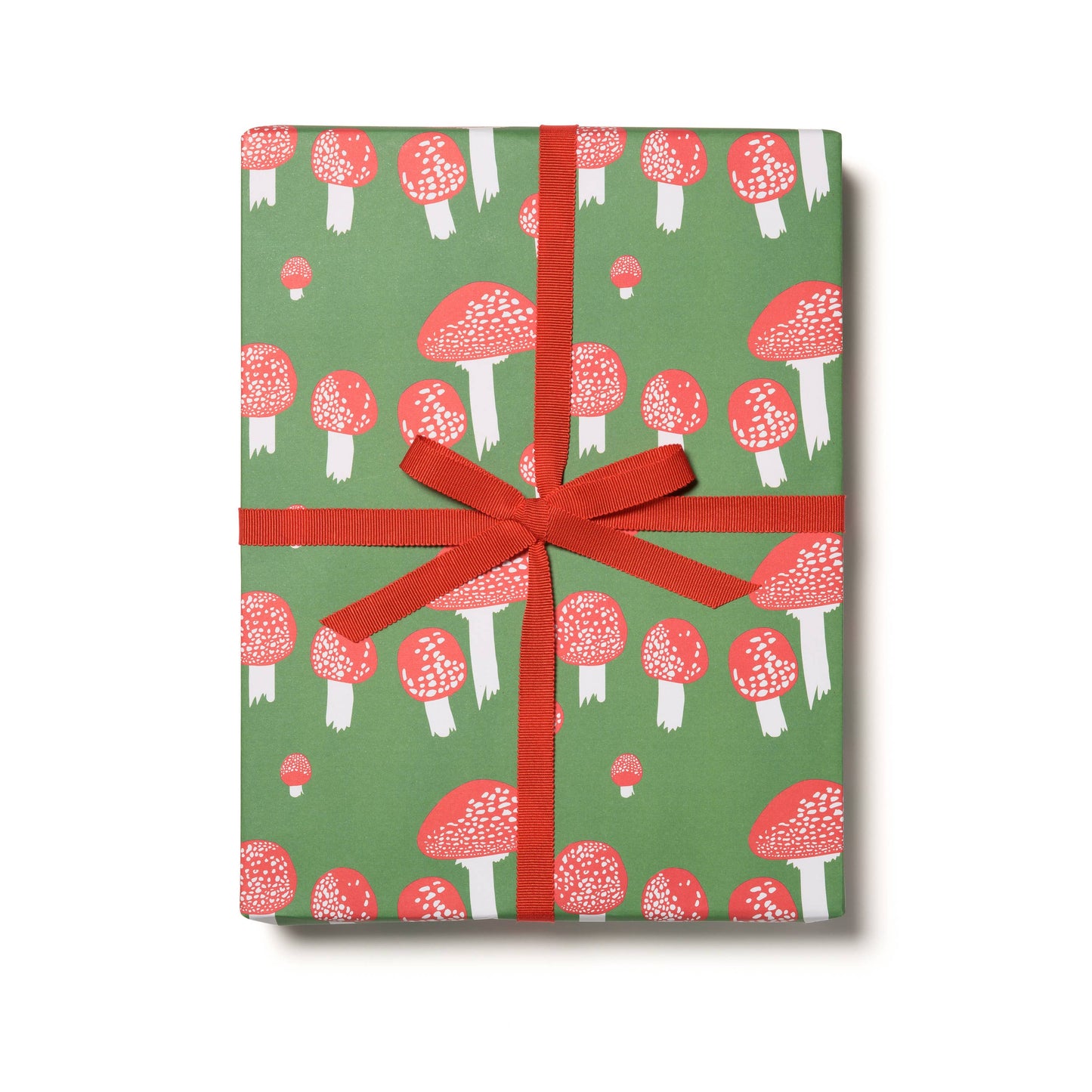Red Cap Cards - Festive Mushrooms wrapping paper: Rolls of 3 sheets