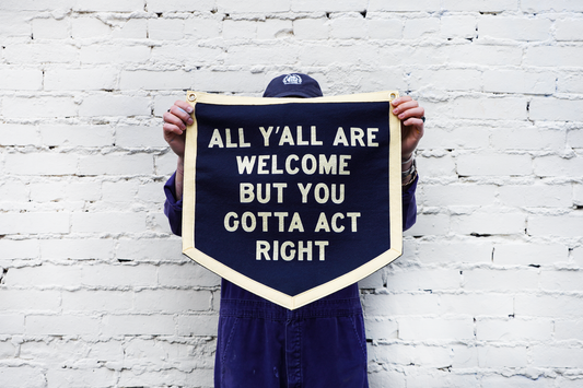 All Y'all Are Welcome Camp Flag