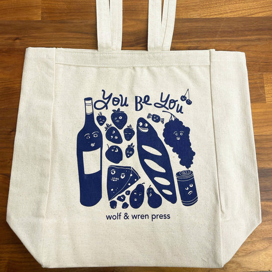 Wolf & Wren Press - 'You Be You' Canvas Tote/Book Bag