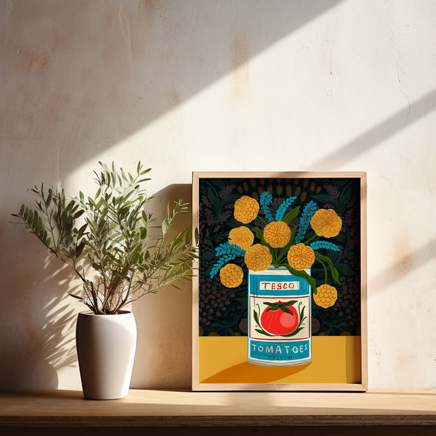 Tara Reed - "Moody Floral Tomato Can" - 8" x 10" Art Print