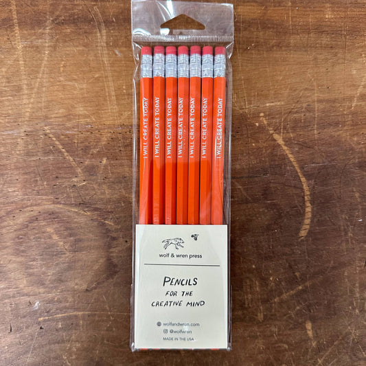 Wolf & Wren Press - I Will Create Today, Pencils for the Creative Mind, set of 7