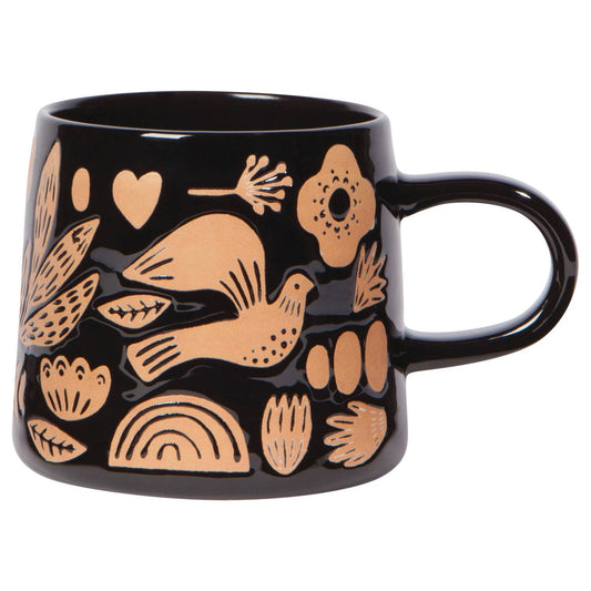 Folk Imprint Stoneware Mug