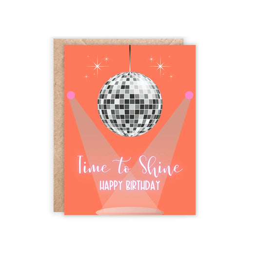Jolly Rae - Disco Ball Time to Shine Birthday Card