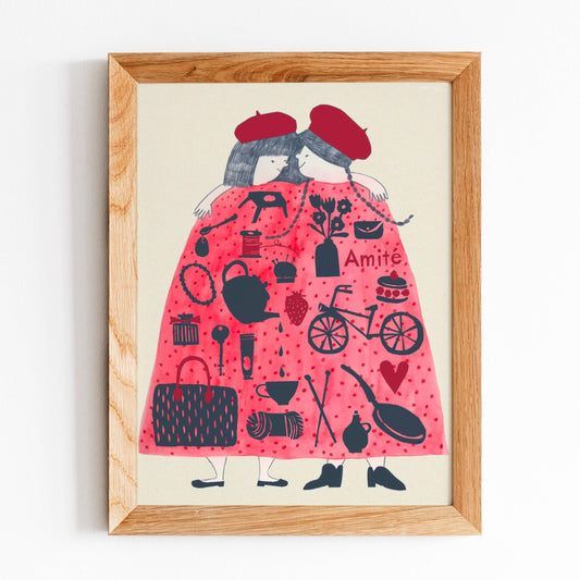 Keiko Hayner Illustrations - Amité Watercolor Art Print: 8x10"