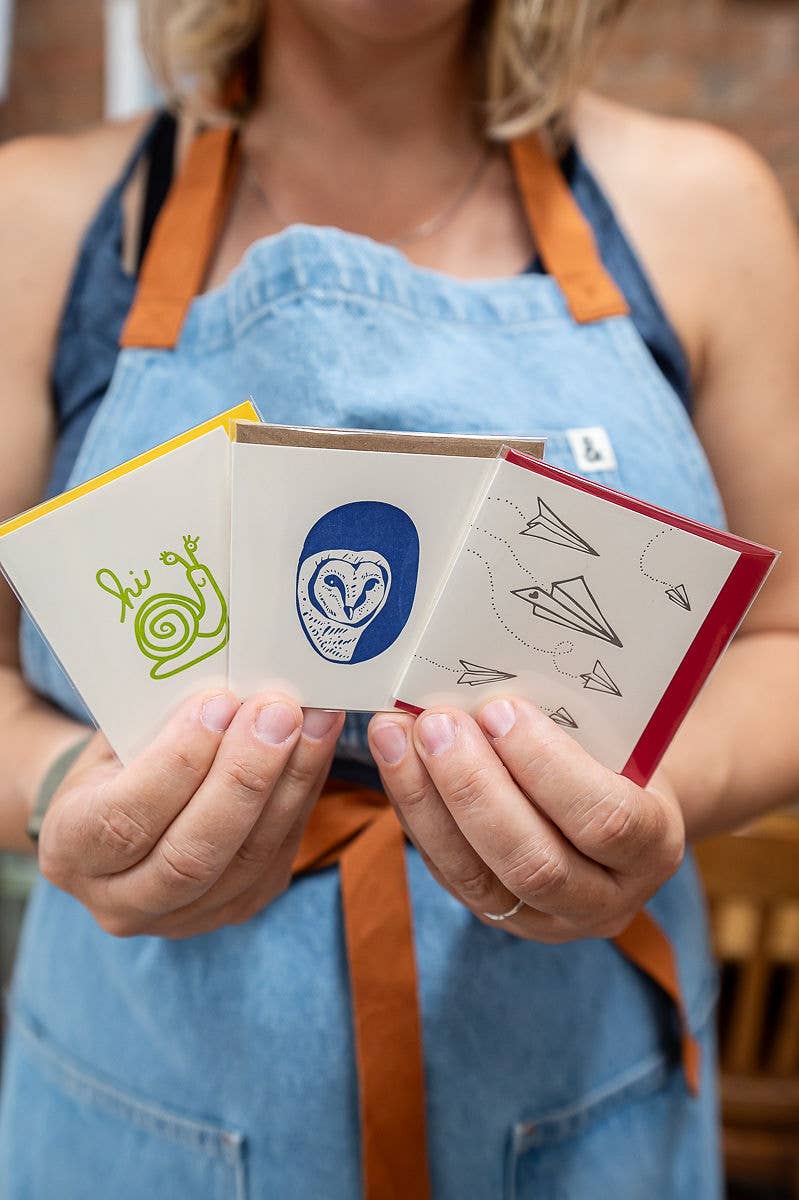 Wolf & Wren Press - Snail Hi Mini Card