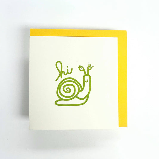 Wolf & Wren Press - Snail Hi Mini Card