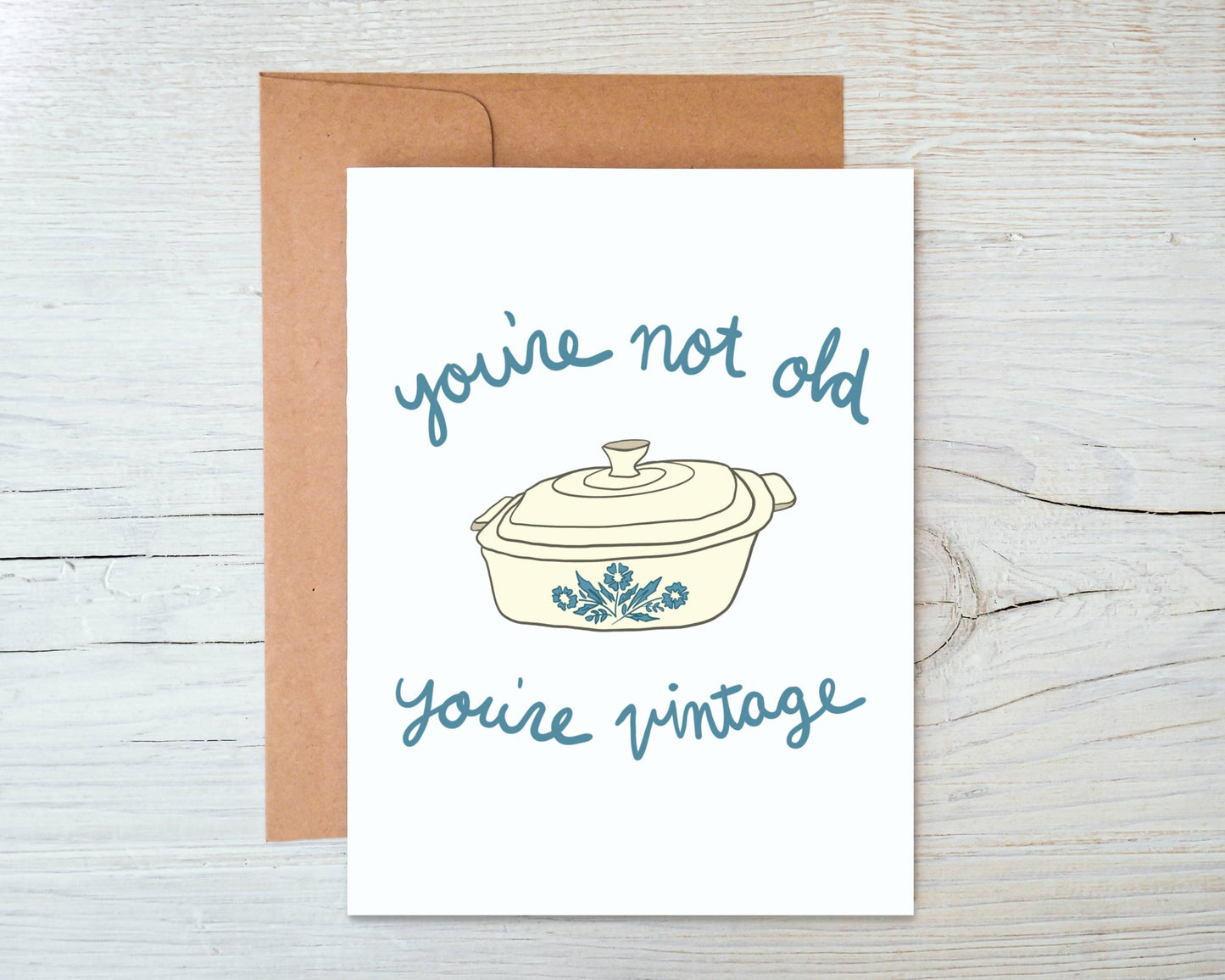Marigold Press - Corningware Birthday Card -  You’re Not Old You’re Vintage