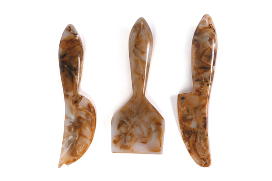 Brown Resin Cheese Knives Set of 3
