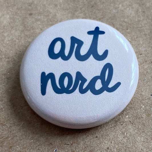 Art nerd pin back button