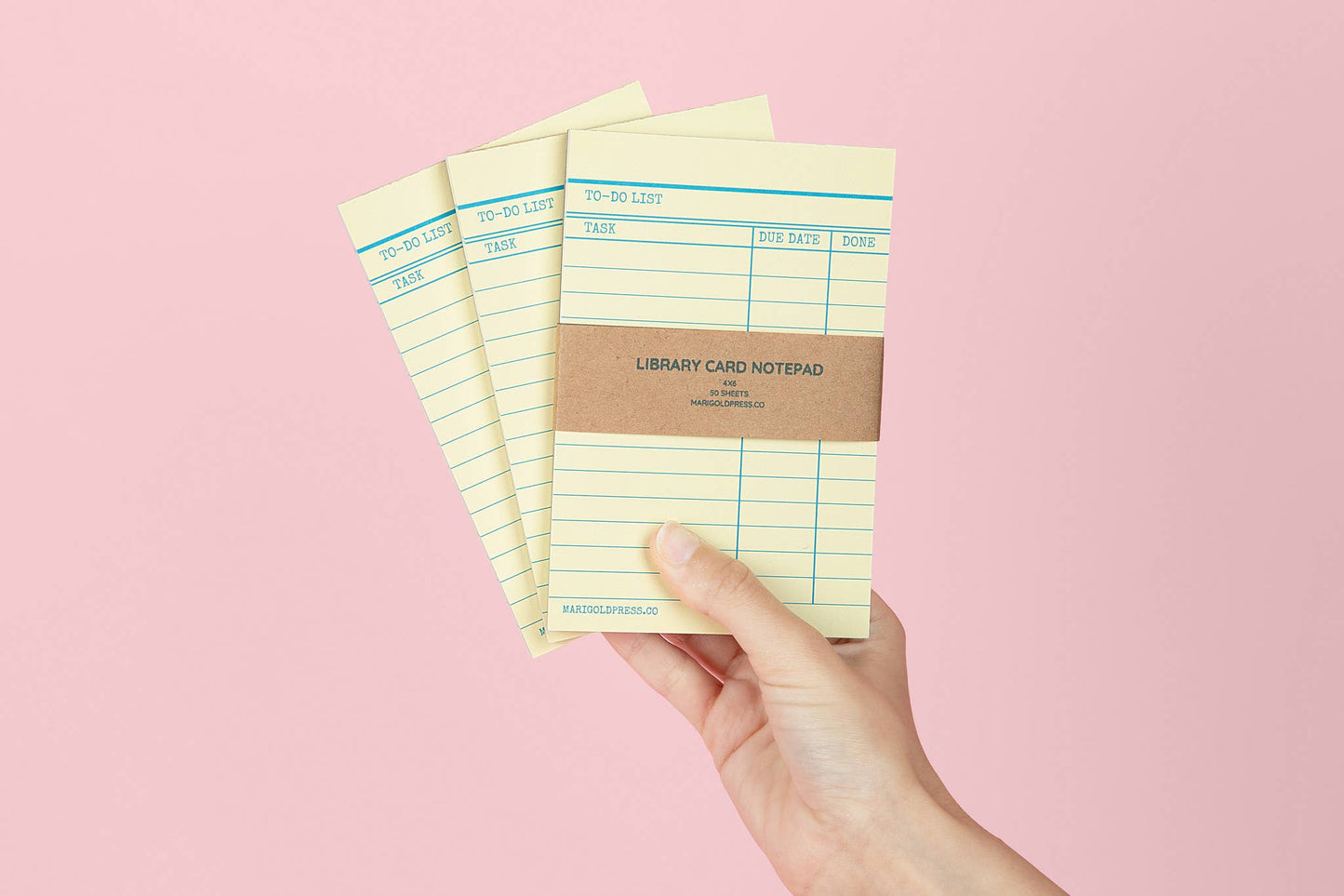 Marigold Press - Library Card Notepad - Yellow