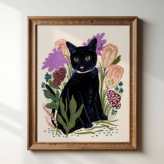 Tara Reed - "Black Cat" - 8" x 10" Art Print