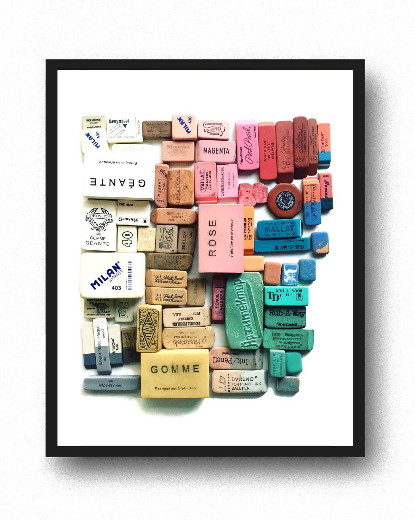 Lisa Congdon Art & Illustration - Eraser Arrangement No. 1 - Photographic Print