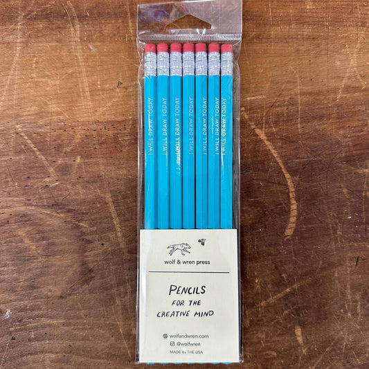 Wolf & Wren Press - I Will Draw Today, Pencils for the Creative Mind, set of 7